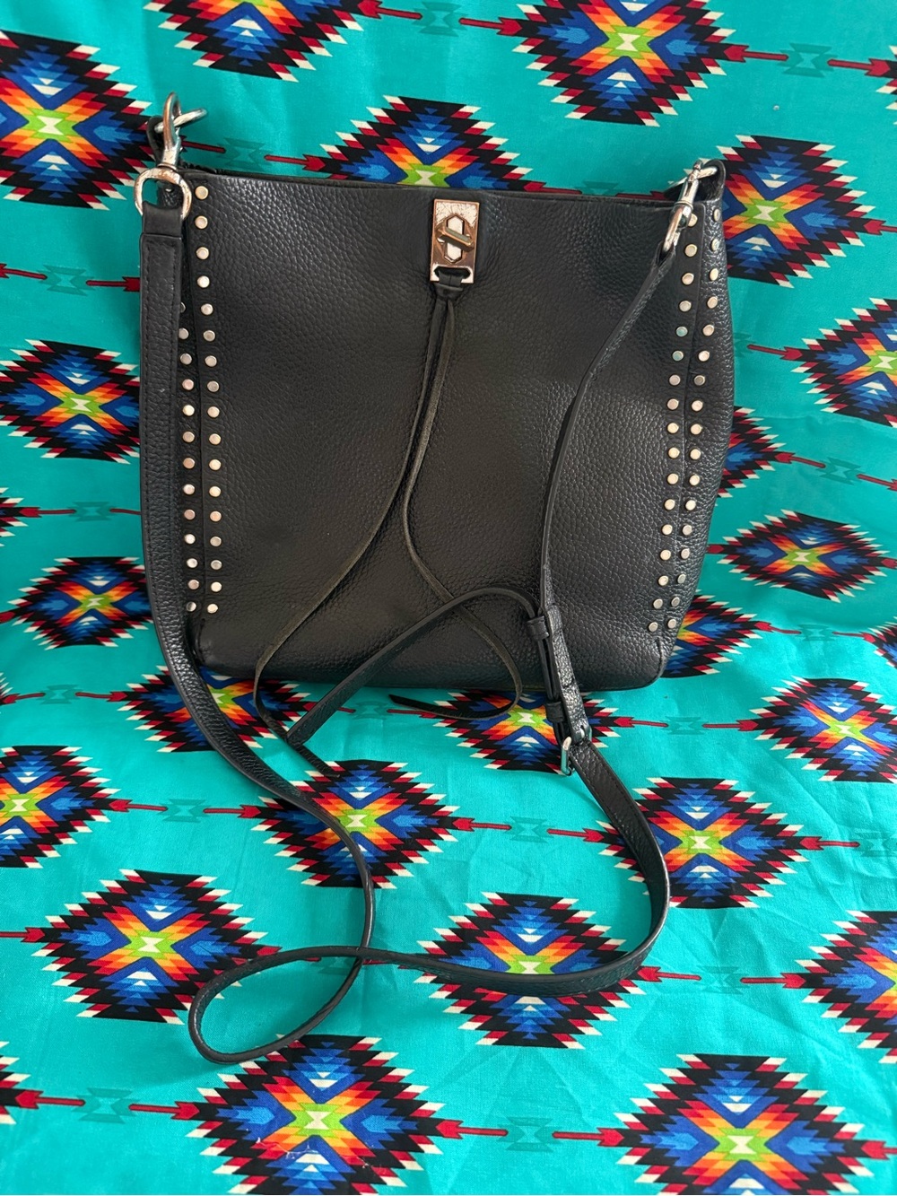 REBECCA MINKOFF Black Stud-Trim Crossbody Bag 🖤